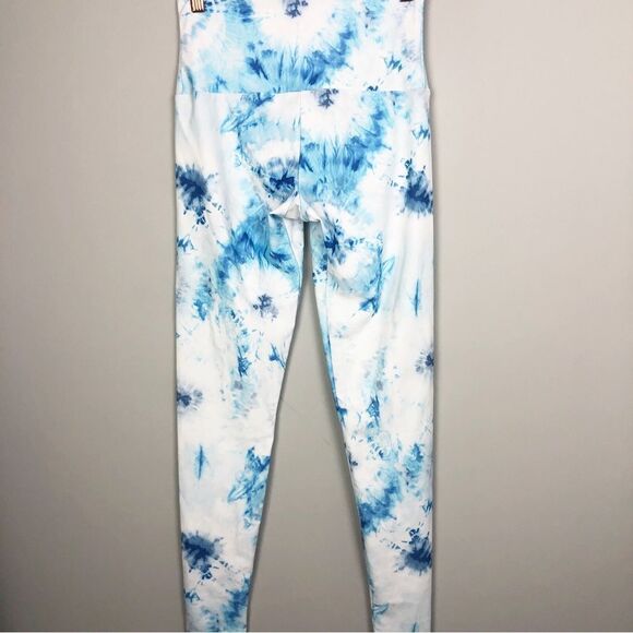 ONZIE | NEW Tie Dye Blue & White Print High Rise Leggings Women’s Size S/M - Picture 7 of 9